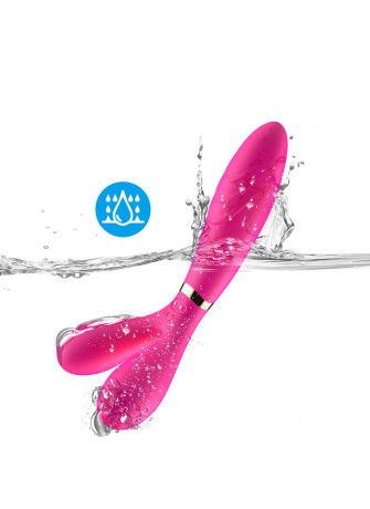 Vibromasseur Wand  rose en forme de Y avec 3 moteurs - USK-W04PNK
